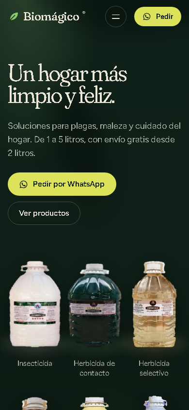 Versión para teléfono de Biomágico.