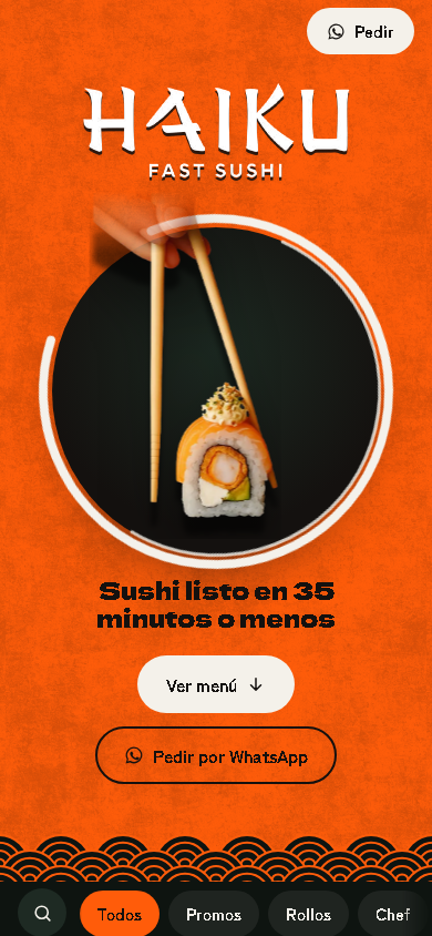Versión para teléfono de Haiku Fast Sushi.